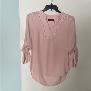 Ivanka Trump Light Pink Blouse with Studded Neckline